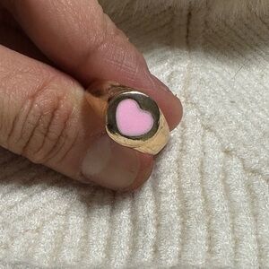 Mini pink heart signet